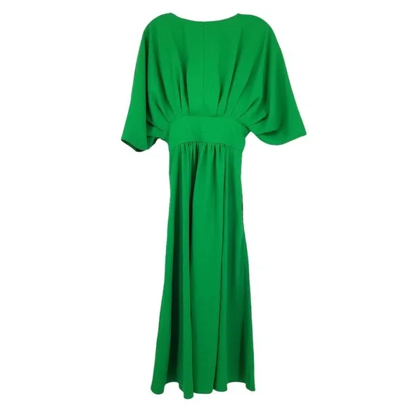 Alexia Admor August Draped Midi Fit & Flare Dress in Green Size 2 NEW WITH TAGS - Picture 4 of 8